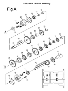 Fig-4 Diagram and Parts List for 311450  Jet Lathe