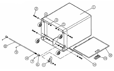 Fig-0 Diagram and Parts List for 708598  Jet Tool Stand & Cart