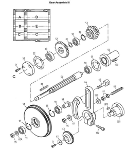 Gear Assembly Iii Diagram and Parts List for 321459 GH-1340W Jet Lathe