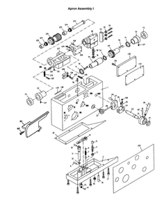 Apron Assembly I Diagram and Parts List for 321139 ZX Jet Lathe