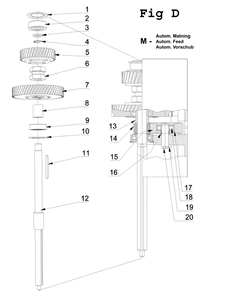 Fig-3 Diagram and Parts List for J-A2608-1 354027 Jet Drill Press