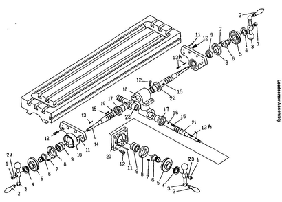 Lead Screw Assembly Diagram and Parts List for 690155 JTM-1050EVS Jet Metal Work & Weld
