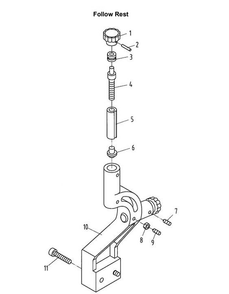Follow Rest Diagram and Parts List for 321459 GH-1340W Jet Lathe