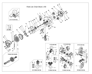Page 1 Diagram and Parts List for 101110  Jet Hoist & Winch