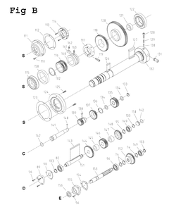 Fig-2 Diagram and Parts List for GH-1340W-1 321126 Jet Lathe