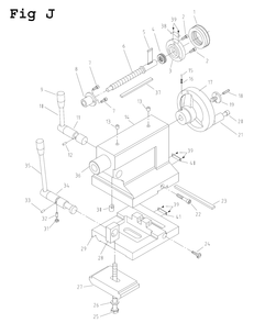 Fig-10 Diagram and Parts List for GH-1340W-1 321126 Jet Lathe