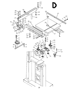 Fig-3 Diagram and Parts List for 710751B  Jet Table Saw