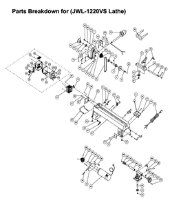 Lathe Diagram and Parts List for 708375VS JML-1014VSI Jet Lathe