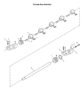Carriage Stop Assembly Diagram and Parts List for 321139 ZX Jet Lathe