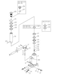 Fig-0 Diagram and Parts List for JHJ-17-1-2L 453318K Jet Hand Truck & Dolly
