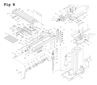 Fig-2 Diagram and Parts List for JTM-1054R 691921 Jet Mill