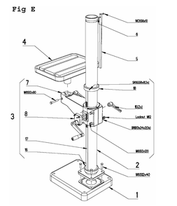 Fig-10 Diagram and Parts List for J-A2608-1 354027 Jet Drill Press