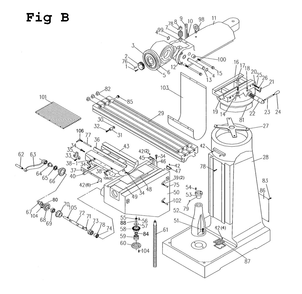 Fig-3 Diagram and Parts List for JTM-4VS 690068 Jet Mill