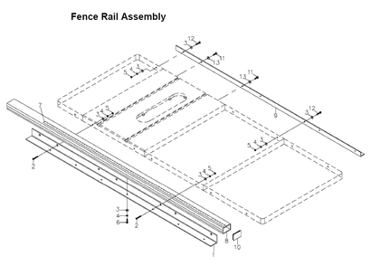 Fig-0 Diagram and Parts List for 708955Z  Jet Table Saw