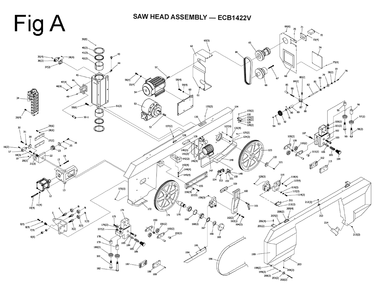 Fig-1 Diagram and Parts List for 891160  Jet Table Saw