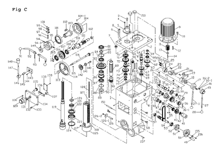 Fig-6 Diagram and Parts List for J-720R 320033 Jet Drill Press