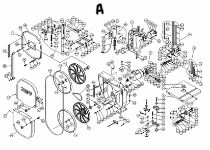 Fig-0 Diagram and Parts List for 710116K  Jet Table Saw