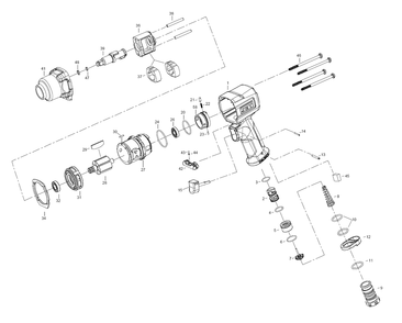 Part Location Diagram of JT9-JAT120-42 Jet REVERSE KNOB