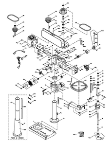 J-2530 Exploded View Diagram and Parts List for 354401 J-2530 Jet Drill Press