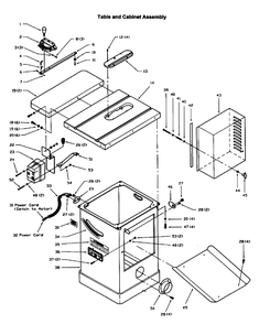 Fig-0 Diagram and Parts List for 708536PK  Jet Table Saw