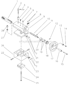 Part Location Diagram of TS-1524061 Powermatic Socket Set Screw