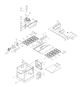 Table And Cabinet Diagram and Parts List for 708482K JPS-10 Jet Table Saw