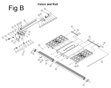 Fig-2 Diagram and Parts List for 708100  Jet Table Saw