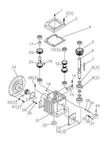 Gearbox Assembly Diagram and Parts List for HBS-812G  Jet Band Saw