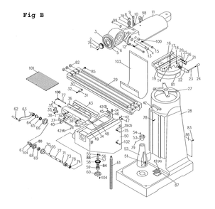 Fig-3 Diagram and Parts List for JTM-4VS 690182 Jet Mill
