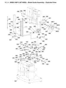 Fig-3 Diagram and Parts List for JWBS-14SF-3 714550 Jet Table Saw
