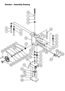 Elevator Assembly Diagram and Parts List for 1280101C PM2700 Jet Shaper