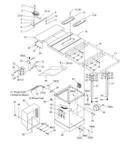 Fig-0 Diagram and Parts List for JTAS-12-DX 708546 Jet Table Saw