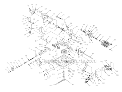 Machine Assembly Diagram and Parts List for CS-275  Jet Miter Saw