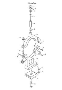 Steady Rest Diagram and Parts List for 321459 GH-1340W Jet Lathe