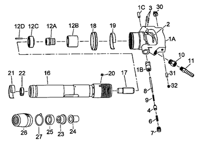 Page 1 Diagram and Parts List for 550095K  Jet Riveter