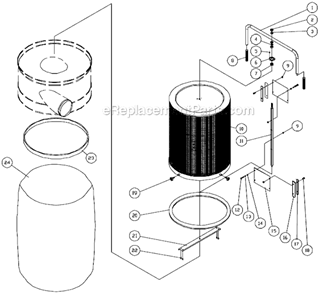 Page B Diagram and Parts List for DC-1100VX Series Jet Dust Collector