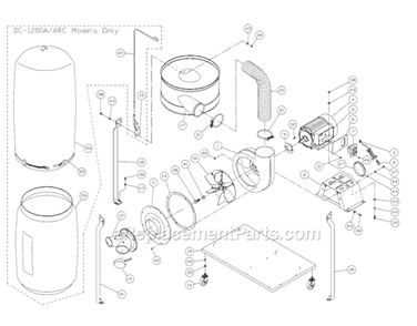 Page A Diagram and Parts List for DC-1200A 708635 Jet Dust Collector