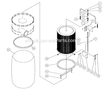 Page B Diagram and Parts List for DC-1200CRC 708635RC Jet Dust Collector