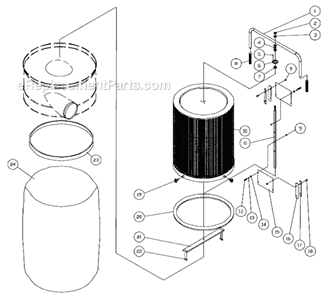 Page B Diagram and Parts List for DC-1200VX Series Jet Dust Collector