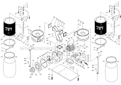 Page A Diagram and Parts List for DC-1900C  Jet Dust Collector