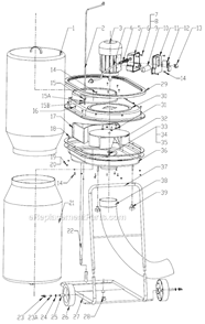Page A Diagram and Parts List for DC-500 708660 Jet Dust Collector