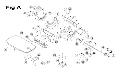 Fig-1 Diagram and Parts List for 727200B  Jet Table Saw