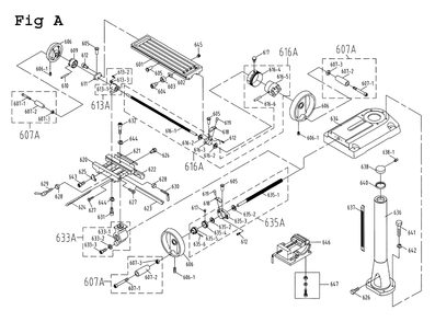Fig-1 Diagram and Parts List for JMD-18 350119 Jet Mill