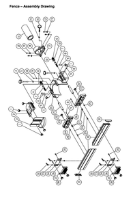 Fence Assembly Diagram and Parts List for 1280101C PM2700 Jet Shaper