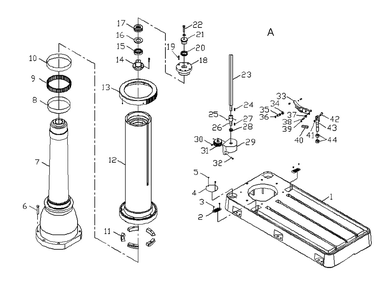 Fig-1 Diagram and Parts List for 320037  Jet Drill Press