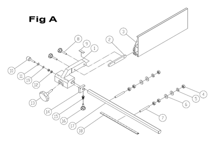 Fig-1 Diagram and Parts List for 714650  Jet Table Saw
