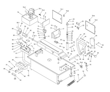 Fig-0 Diagram and Parts List for EHB-1018V 891060 Jet Table Saw