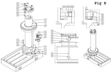 Fig-3 Diagram and Parts List for J-2360 354051 Jet Drill Press