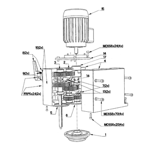 Fig-1 Diagram and Parts List for J-A2608M-PF4 354031 Jet Drill Press