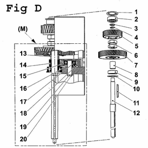 Fig-9 Diagram and Parts List for J-A3008M-PF2 354036 Jet Drill Press